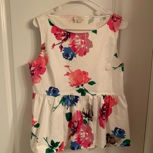 Kate Spade floral peplum top